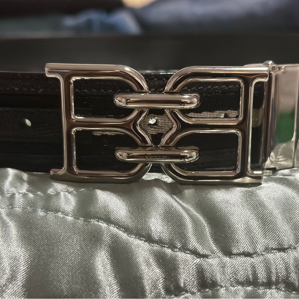 Authentic Men’s Bally belt chrome leather and alligator